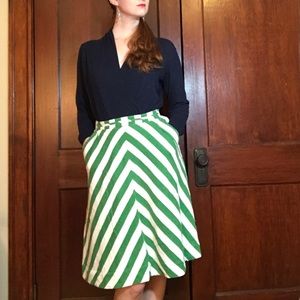 Anthropologie Spearmint Stripe Skirt